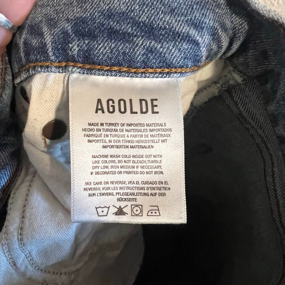 Agolde Riley High Rise Straight Crop Stretch Jeans Size 29 - Picture 5 of 9